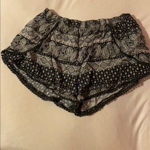 Black and white soft shorts